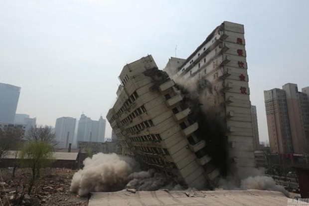 снос зданий в Китае