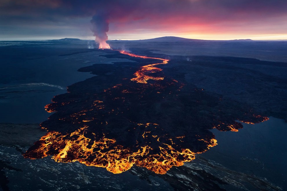 Вулкан Holuhraun в Исландии