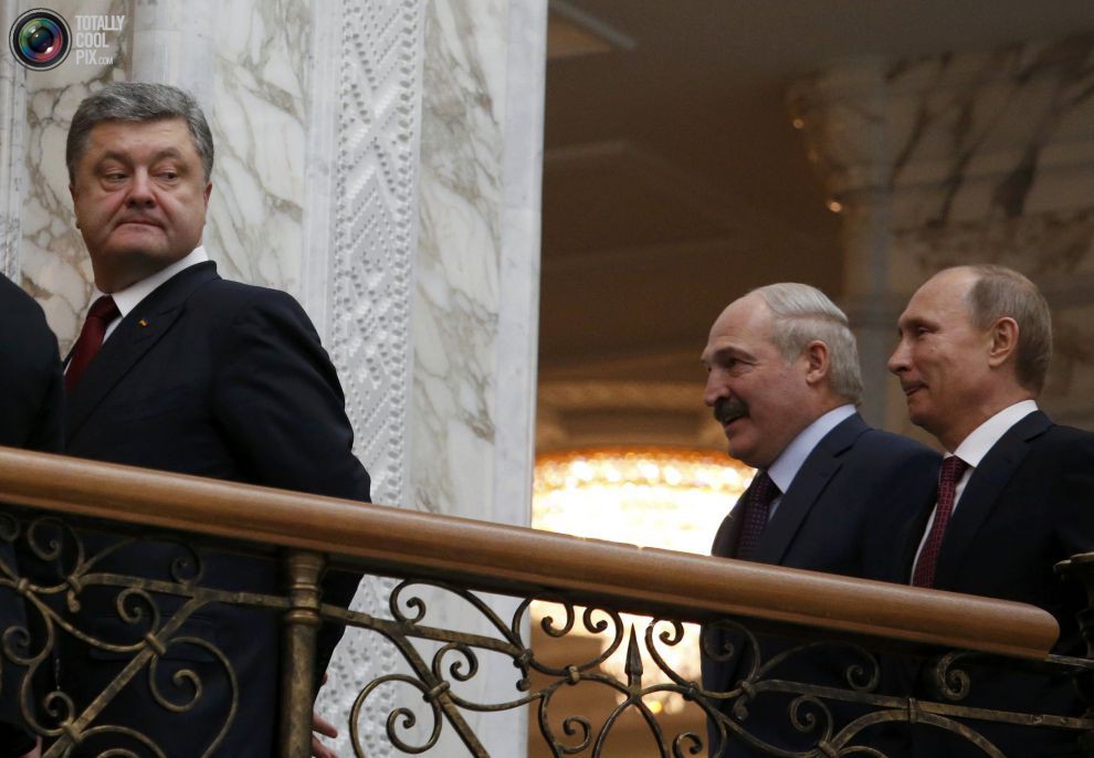 Президенты Порошенко, Лукашенко и Путин