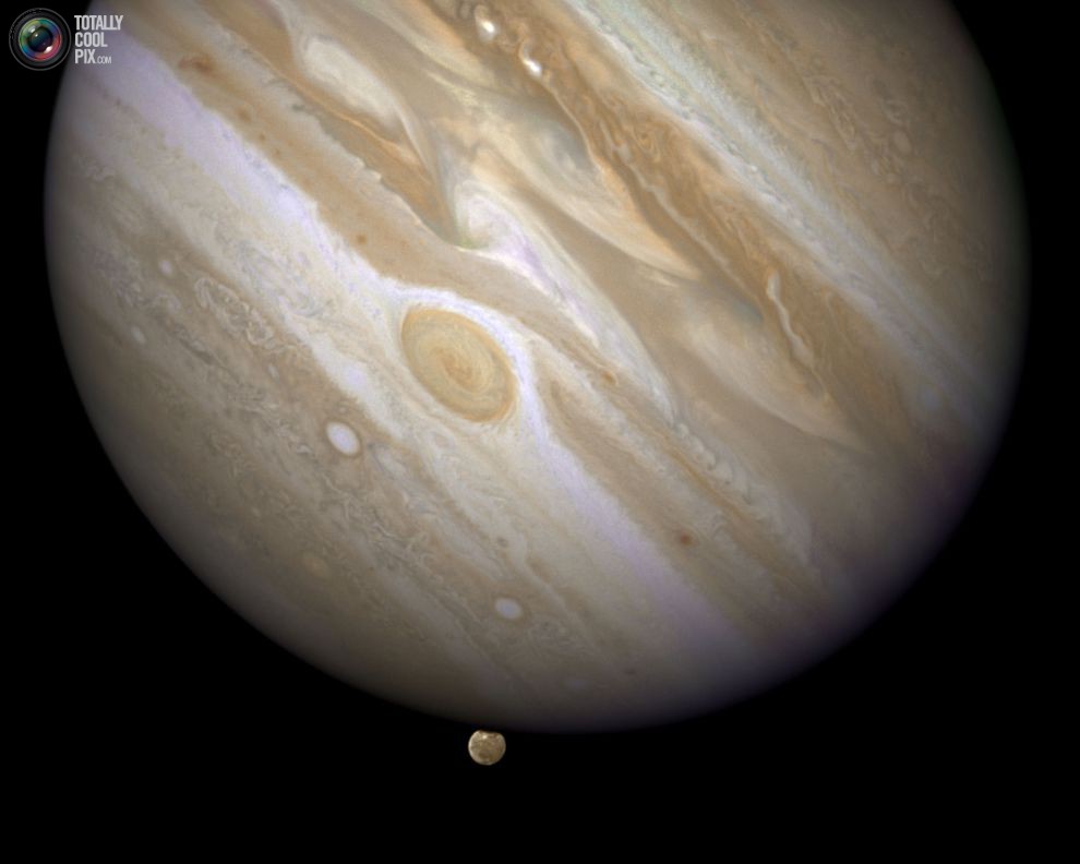 Юпитер и его спутник Ганимед. 