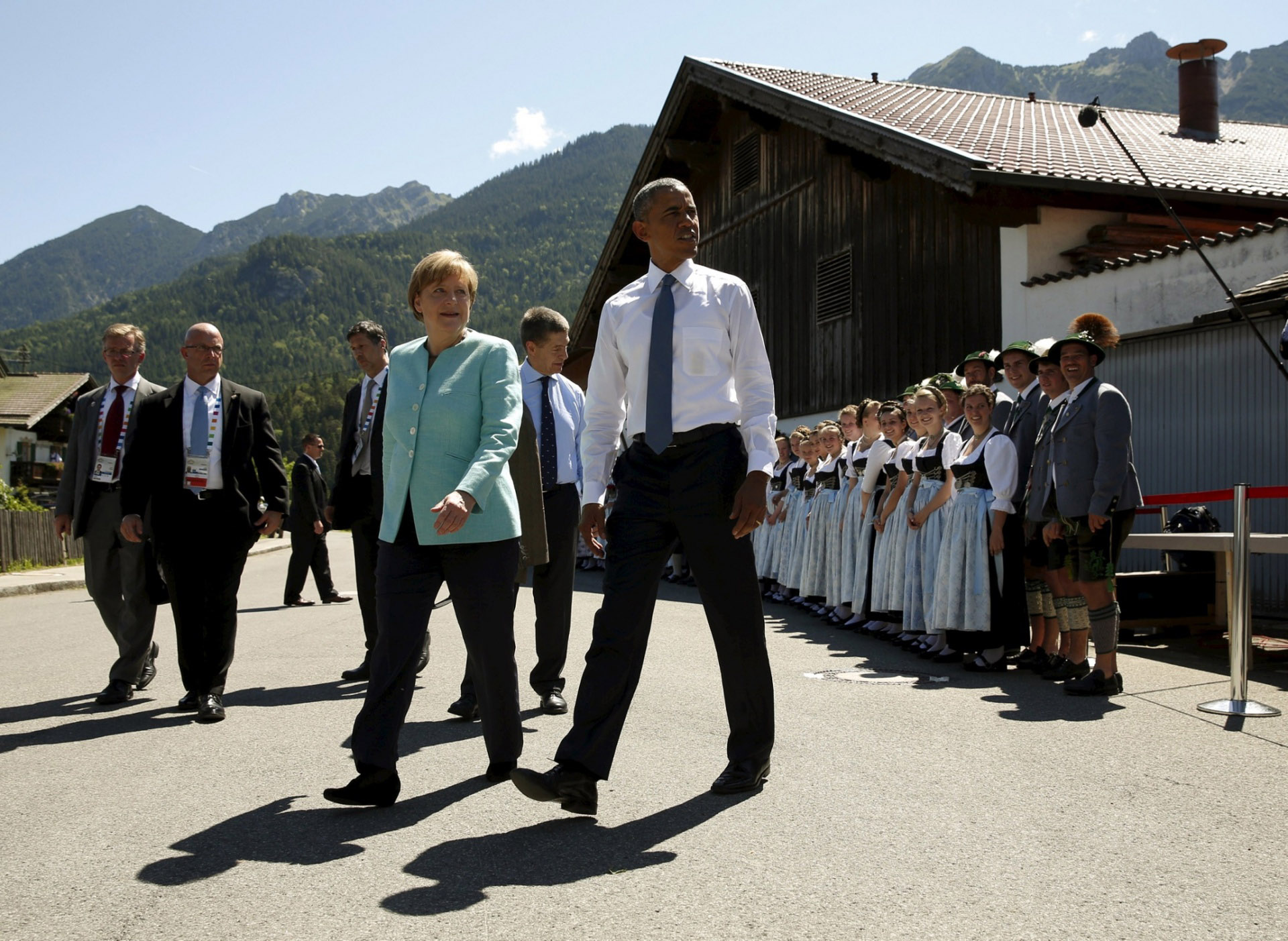 Меркель и Обама на G7