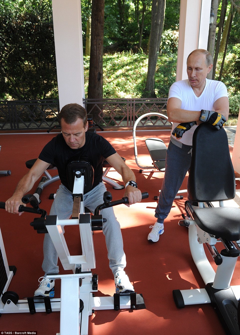 Спортивные президент и премьер министр России