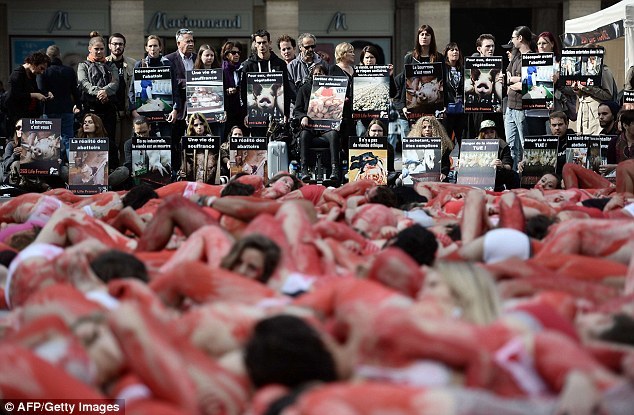 Кровавый протест против убийств животных