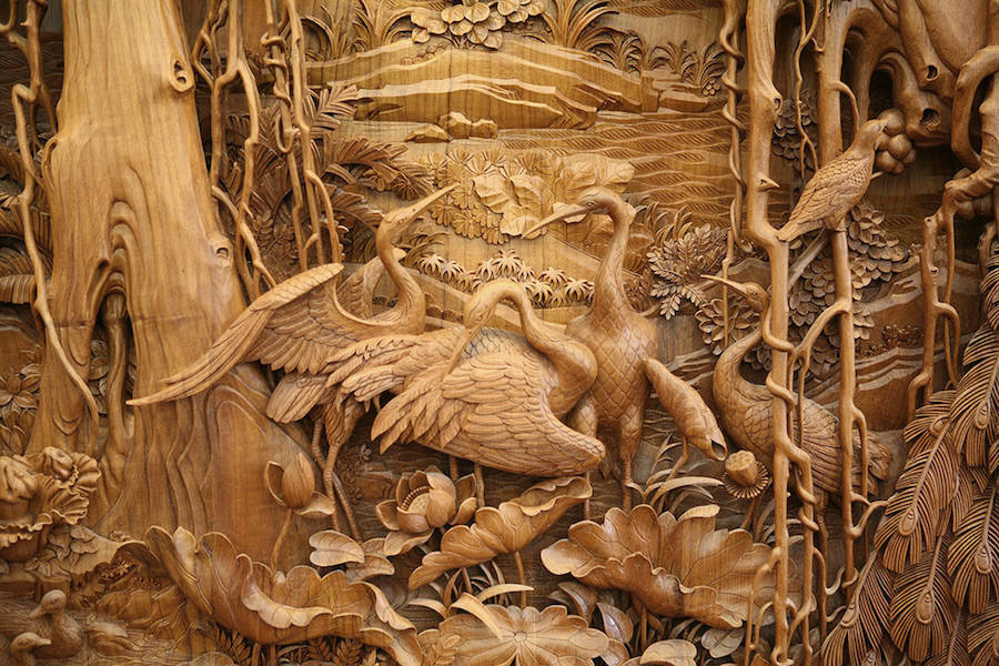 Реалистичные скульптуры из дерева от китайских мастеров 