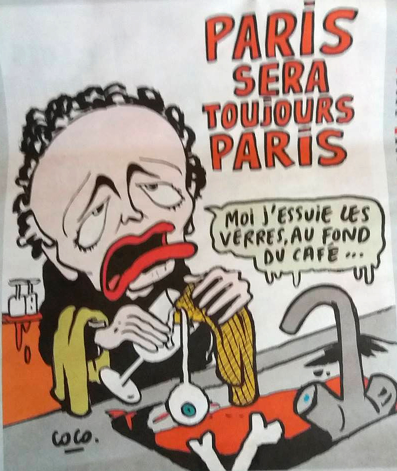 Charlie Hebdo опубликовал карикатуры на теракты в Париже
