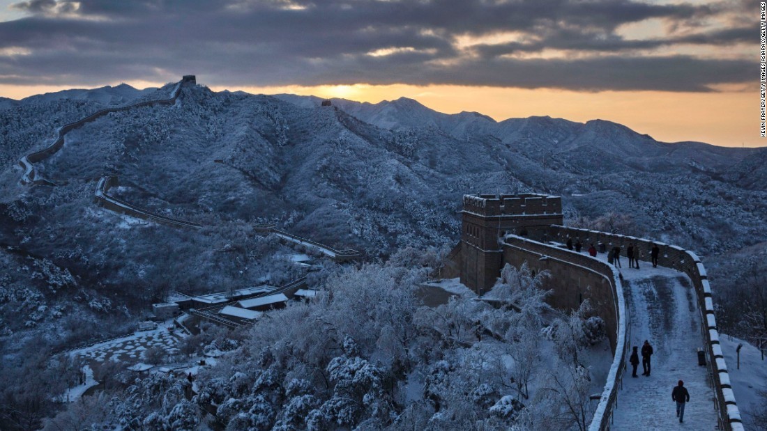Бесподобная Великая Китайская стена зимой 