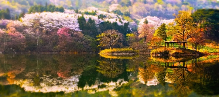 Великолепные отражения пейзажей в озерах и реках Южной Кореи 