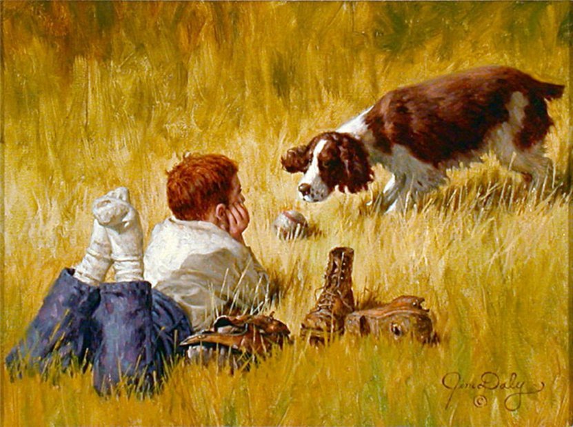 Дети и их домашние питомцы на душевных картинах Джима Дейли