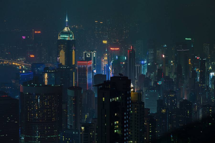 Огни ночного Гонконга