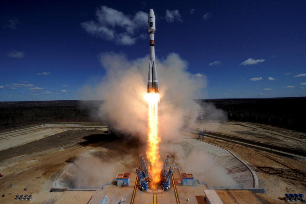 Ракета «Союз 2.1а» стартует с пусковой площадки космодрома «Восточный» в Амурской области, 28 апреля 2016 года.
