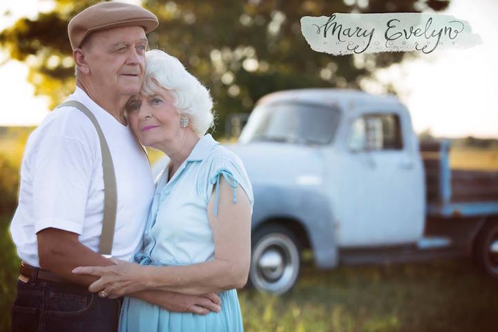 Романтическая фотосессия пожилых супругов