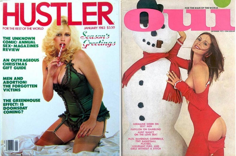 Винтажные рождественские обложки мужских журналов с 1940-1990-е годы