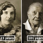 Портреты чешских долгожителей в возрасте старше 100 лет в молодости и сейчас