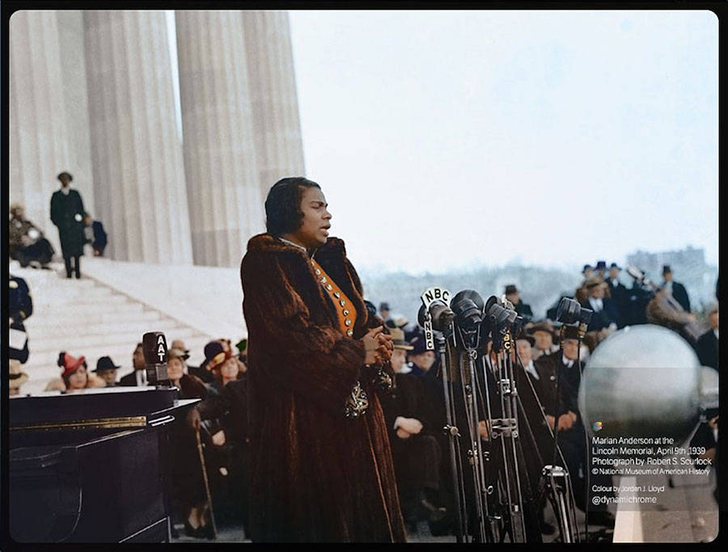 Мариан Андерсон у Мемориала Линкольна, 1939 год. 