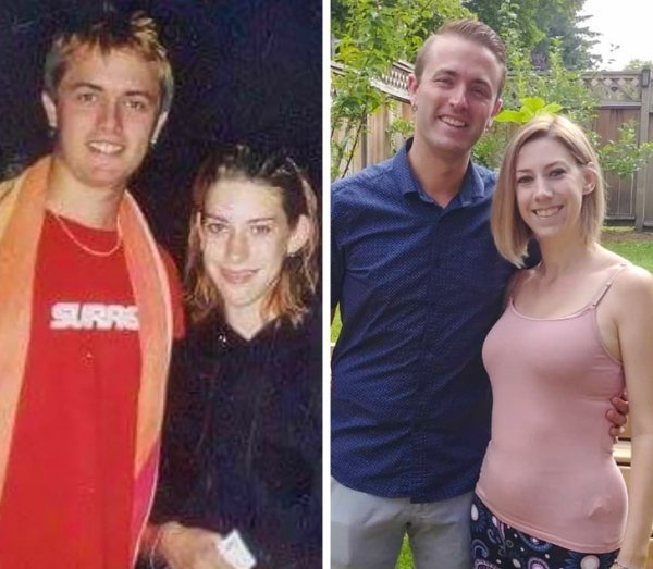 «17 лет назад я встретил свою будущую жену. Фото слева было сделано тот судьбоносный вечер, справа — мы сейчас». 